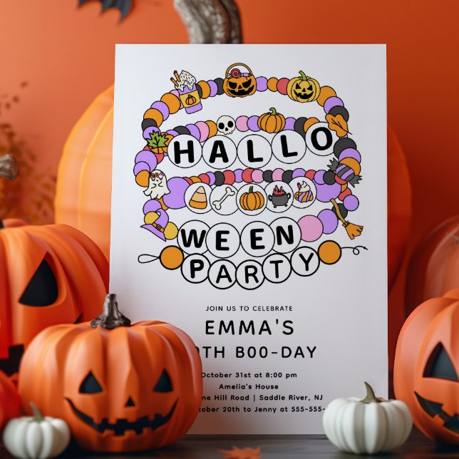Friendship Bracelet Halloween Birthday Invitation (Creator Uploaded)