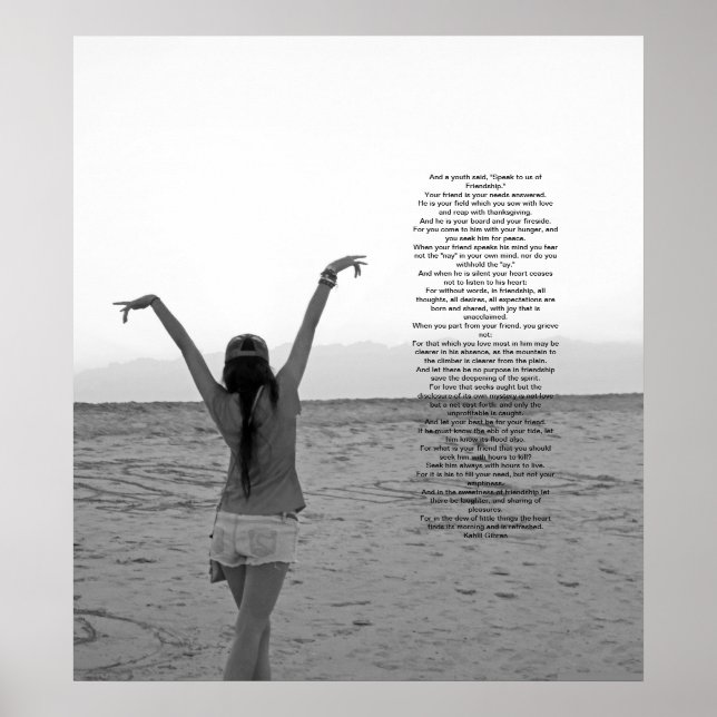 Friendship by Kahlil Gibran Poster (Front)