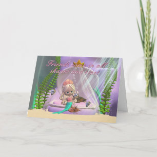 Friendship Card all shapes and sizes cute mermaid