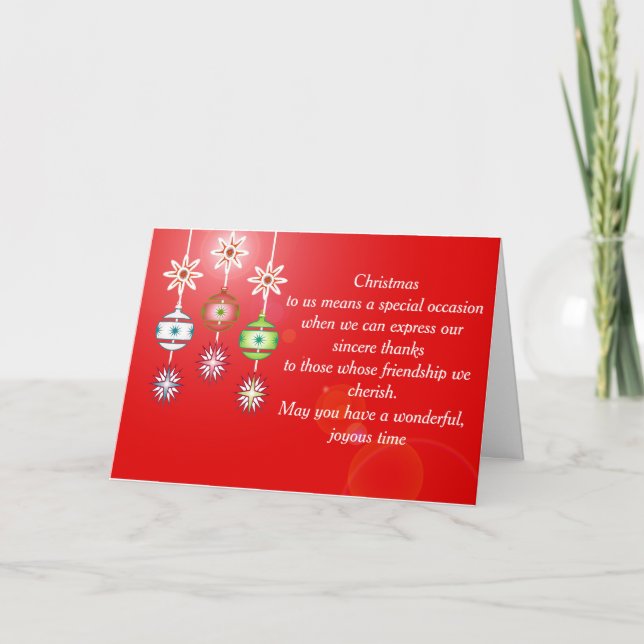 Friendship Christmas Greeting Card (Front)