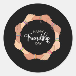 Friendship day classic round sticker