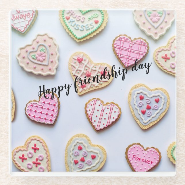 Friendship day special  glass coaster (Front)
