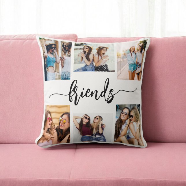 Friendship Friends 6 Photo Collage Keepsake Gift Cushion (Creator Uploaded)