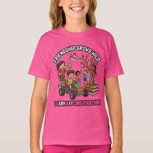 Friendship Grows Wild Learn Explore Together Graph T-Shirt