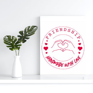 Friendship Handmade with Love Craft Stamp– Self-inking Stamp