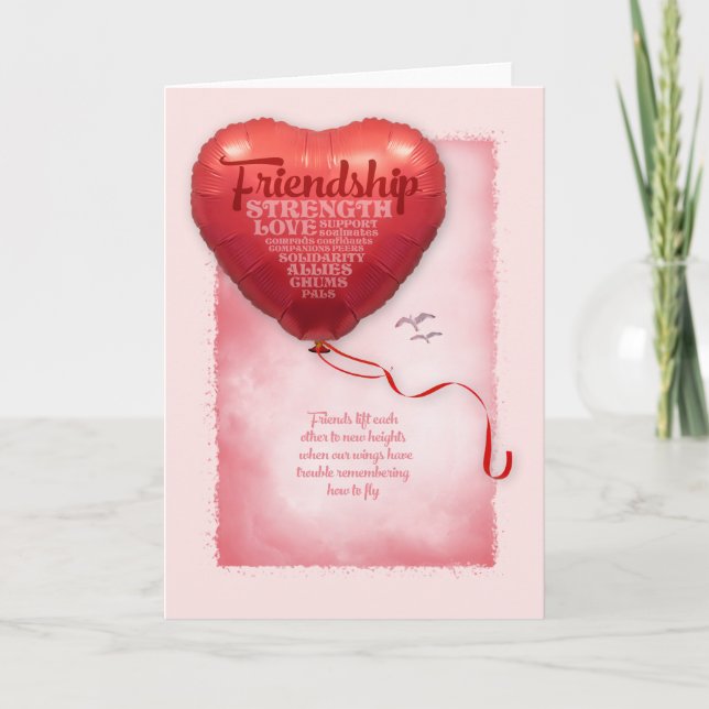 Friendship Heart Balloon Card (Front)