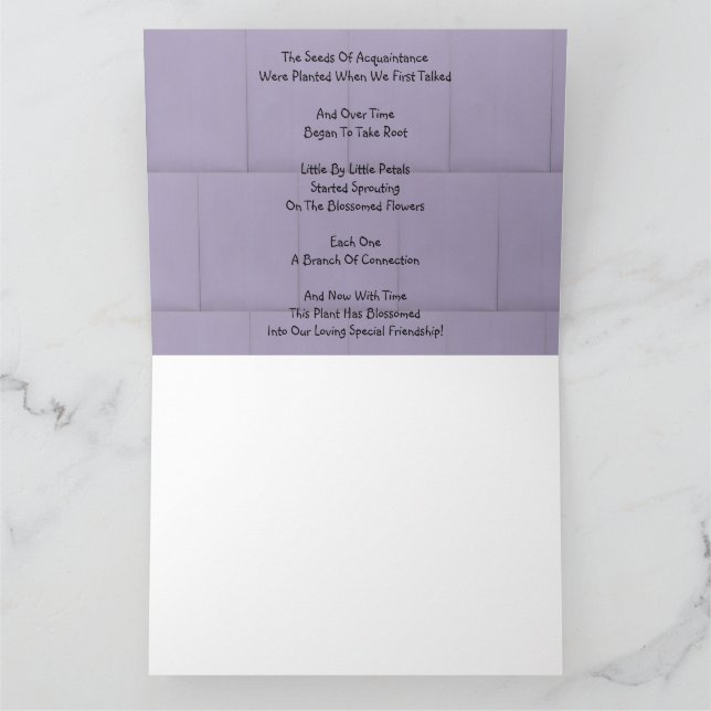 Friendship In Bloom  Card (Inside)