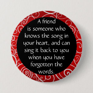Friendship is... 7.5 cm round badge