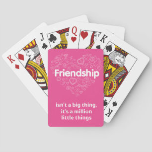 Friendship is a million things cute quote designed playing cards