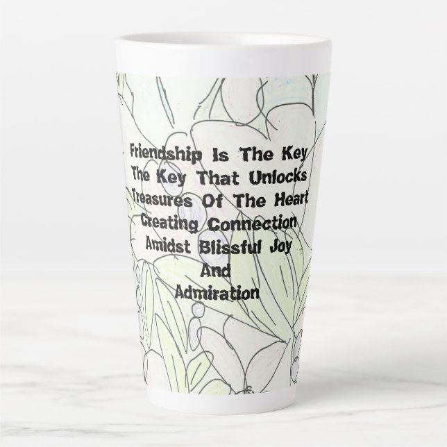 Friendship Is The Key   Latte Mug (Front)