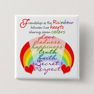 Friendship is the rainbow BFF Saying Design 15 Cm Square Badge