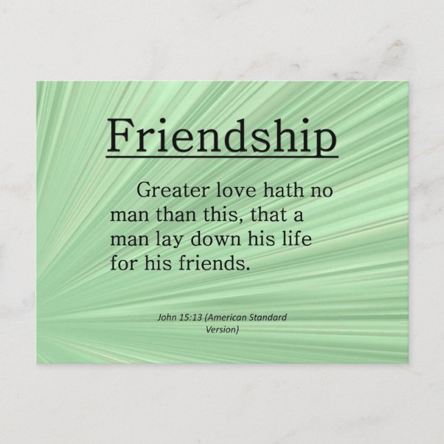 Friendship John 15:13 Postcard (Front)