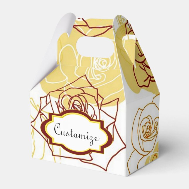 Friendship & Joy Yellow Roses Gable Favour Box (Front Side)