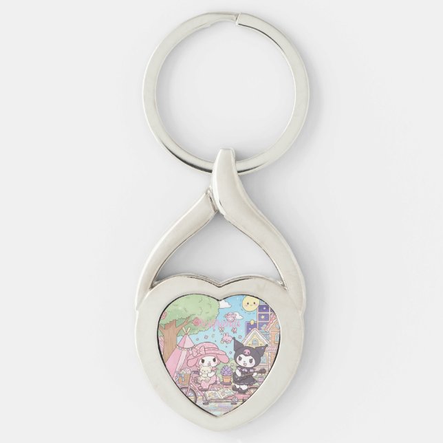 friendship keychains my melody and kuromi cute (Front)