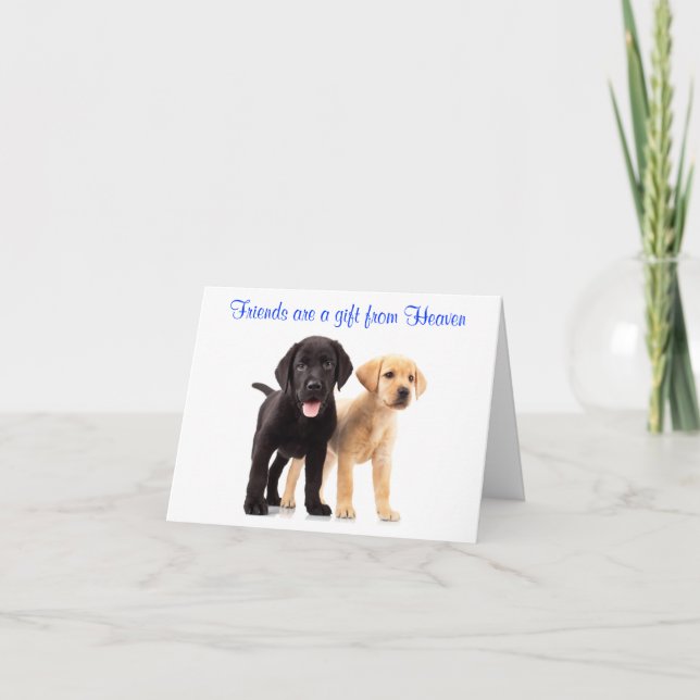 Friendship Labrador Retriever Puppies Card (Front)