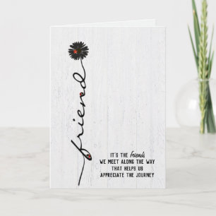 friendship lady bugs on black daisy card
