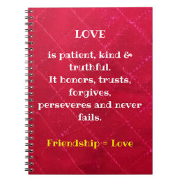 Friendship = Love Spiral Notebook