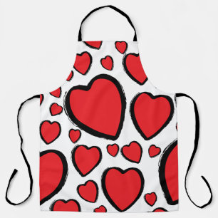 Friendship, love Valentine's Day with hairs. Apron