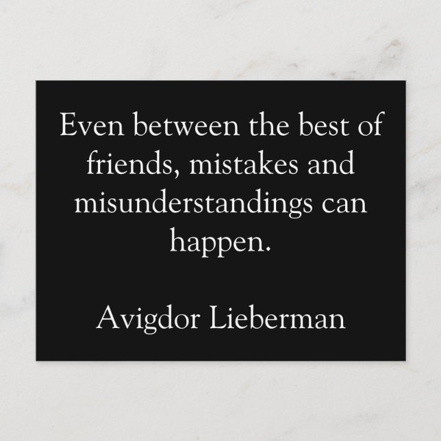 Friendship, mistakes, postcards (Front)
