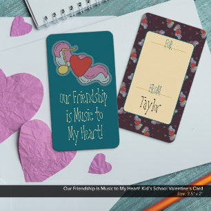 Friendship Music Kid's School Valentine's Card