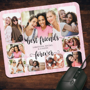 Friendship Pink Teen Girls Photo Mouse Pad