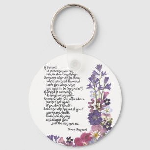 Friendship poem key ring