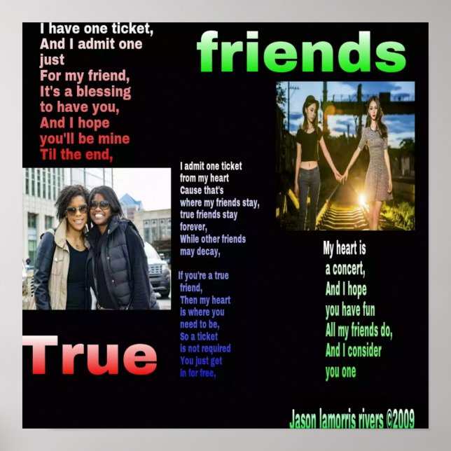 Friendship poem poster (Front)