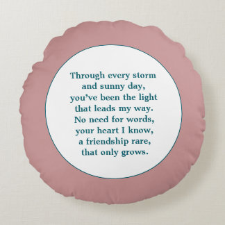 Friendship Poem Round Cushion