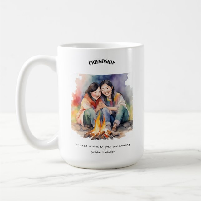 Friendship Positive Affirmation Card Coffee Mug (Left)