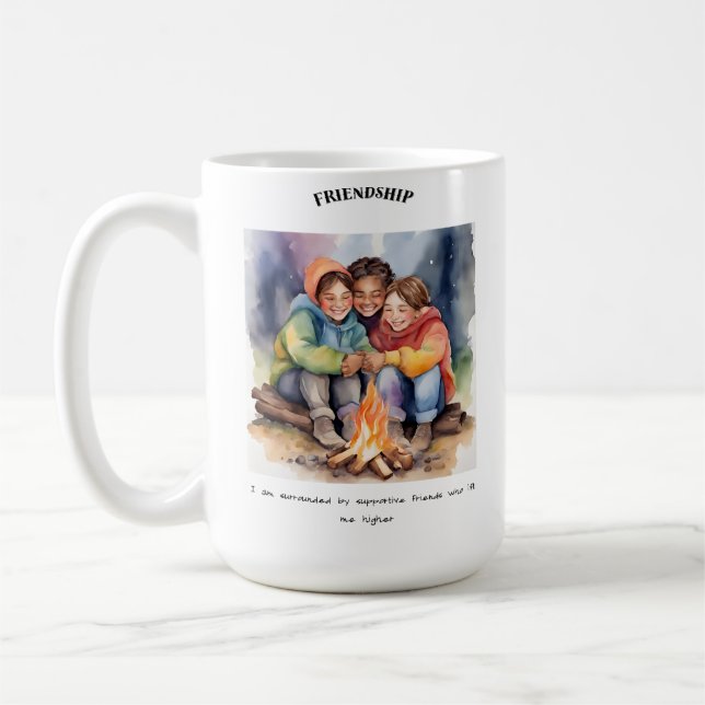 Friendship Positive Affirmation Card Coffee Mug (Left)