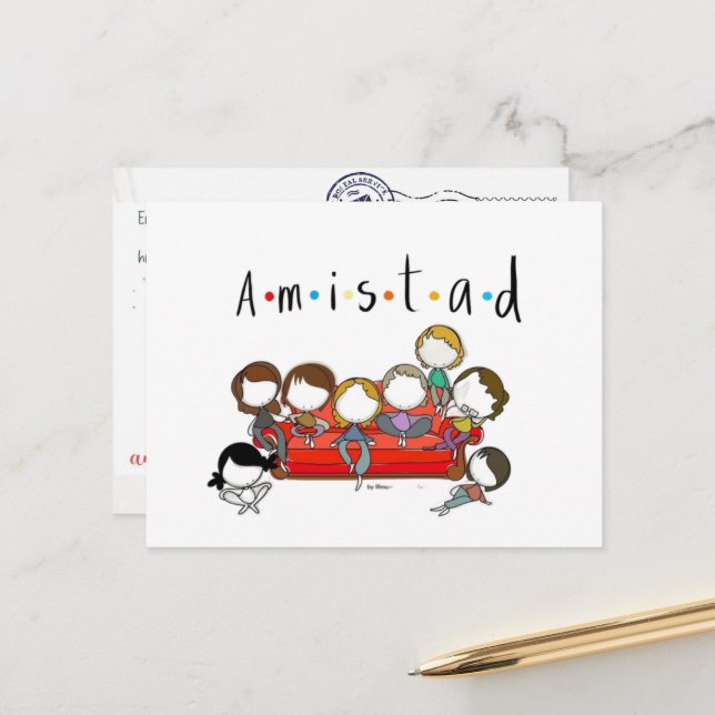 Friendship postcard for san valentin (Front/Back In Situ)