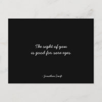 Friendship Postcard quoting Jonathan Swift - Black