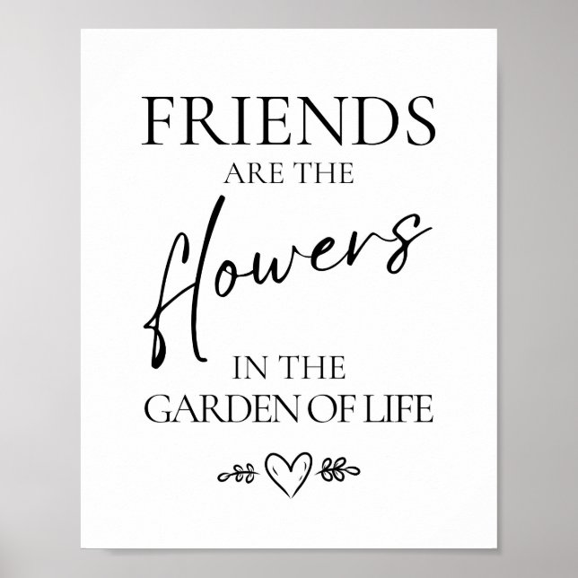 Friendship poster, Beautiful chic friend quote art Poster (Front)