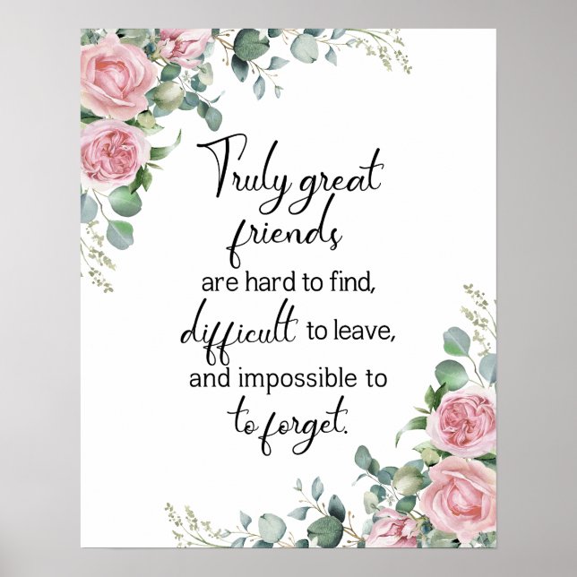 Friendship poster, True friends quote, aesthetic Poster (Front)