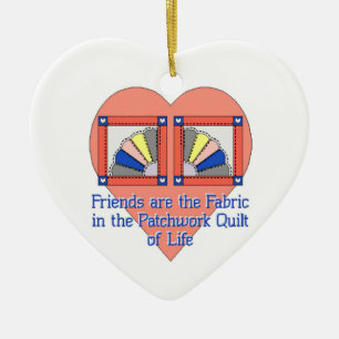 Friendship Quilt Ceramic Tree Decoration