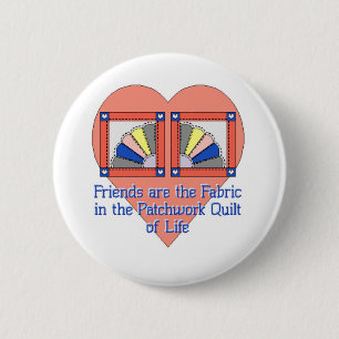 Friendship Quilt Pattern 6 Cm Round Badge