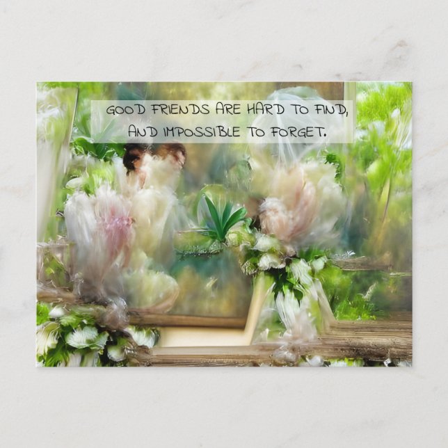 Friendship Quote Beautiful Floral Postcard (Front)