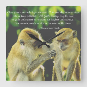 Friendship Quote by Vincent van Gogh Square Wall Clock