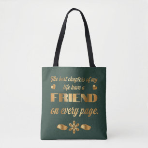 Friendship quote gift for best friend tote bag