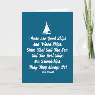 Friendship quote good ships seagulls Irish Saying Card