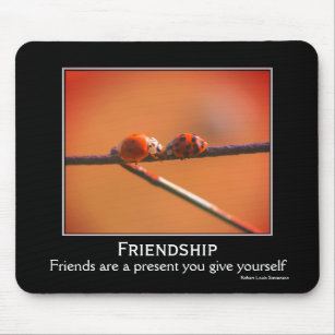 Friendship Quote Ladybugs Inspirational Mouse Pad
