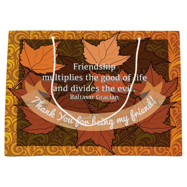 Friendship quote large gift bag (Front)