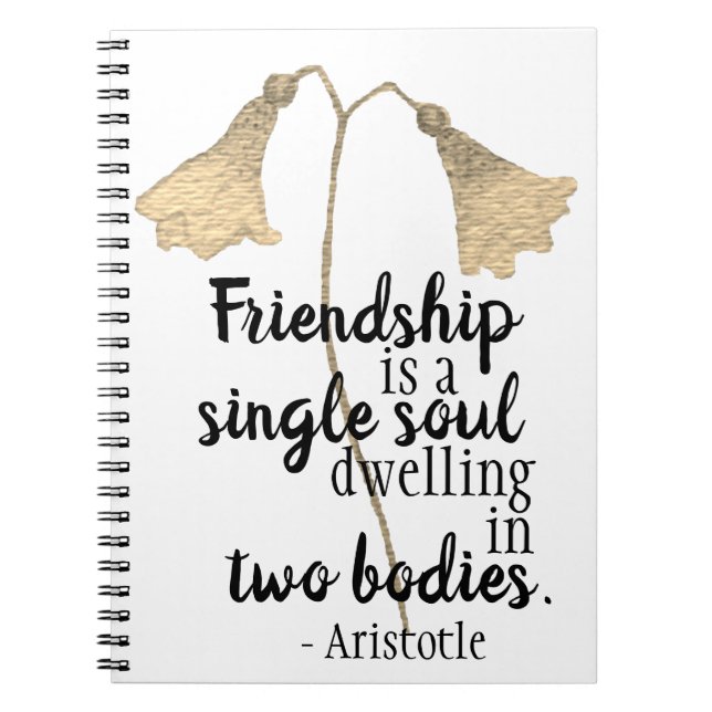 Friendship Quote Watercolor Floral Art Notebook (Front)