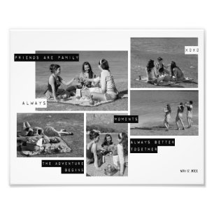 Friendship Quotes 5 Photo Grid Collage Modern Print