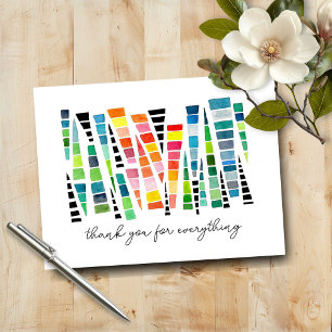 Friendship Rainbow Watercolor Shards Thank You Card