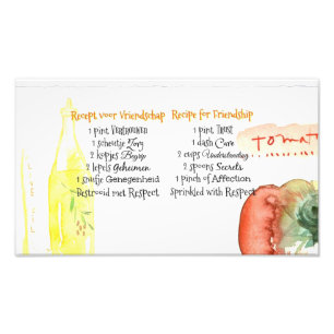 Friendship recipe photo print