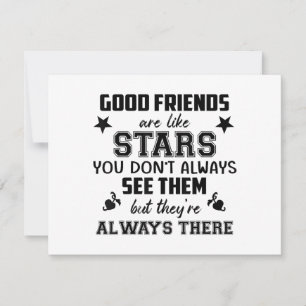 Friendship T-Shirt Quote Good Friend Like Star Holiday Card