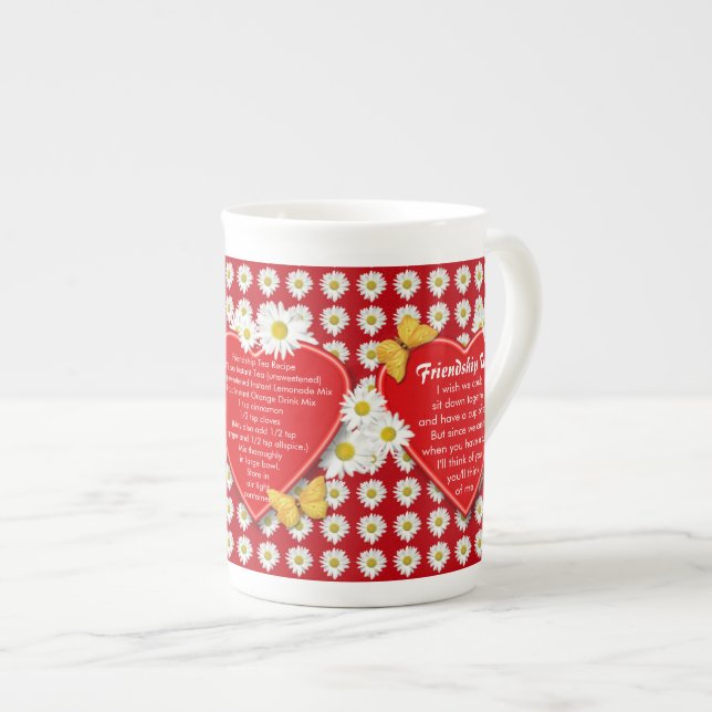 Friendship Tea Recipe Bone China Mugs (Front Right)