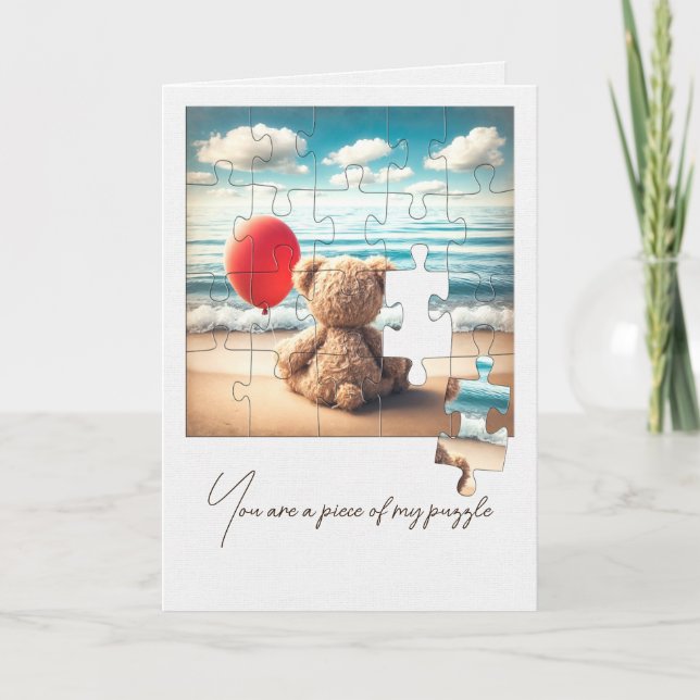 Friendship Teddy Bear Jigsaw Puzzle Card (Front)