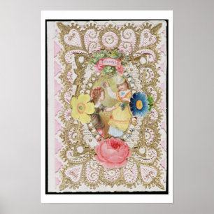 Friendship, Valentine card, c.1870 (colour litho o Poster